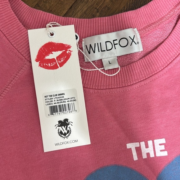 Wildfox Hot Tub Club Sweatshirt NWT bubblegum pink and blue graphics size Large - Picture 8 of 12